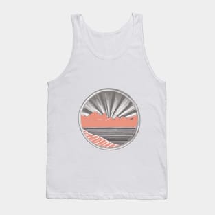 Abstract Mountain Sunset Circle Artwork No. 830 Tank Top